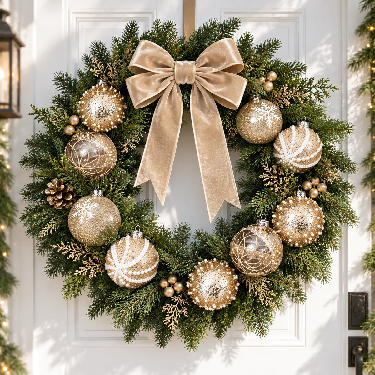 Champagne Gold Christmas Baubles – 12 Pack
