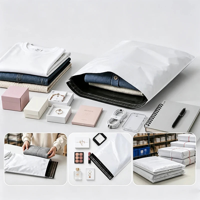 Grey and White Mailing Bags – 50 Pack