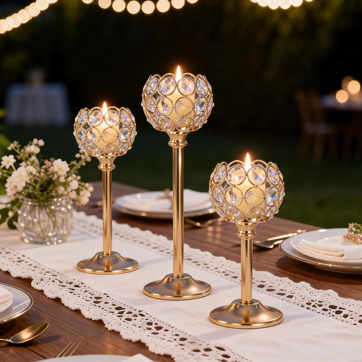 Metal and Glass Tealight Holder