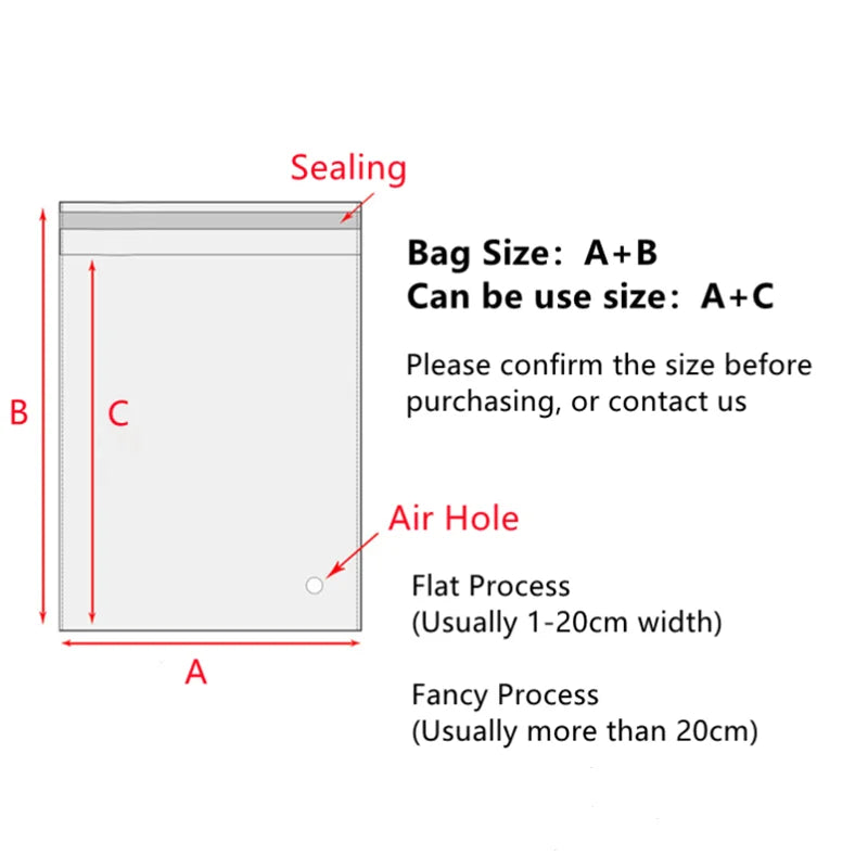 Clear Self-Adhesive Packaging Bags – 100 Pack