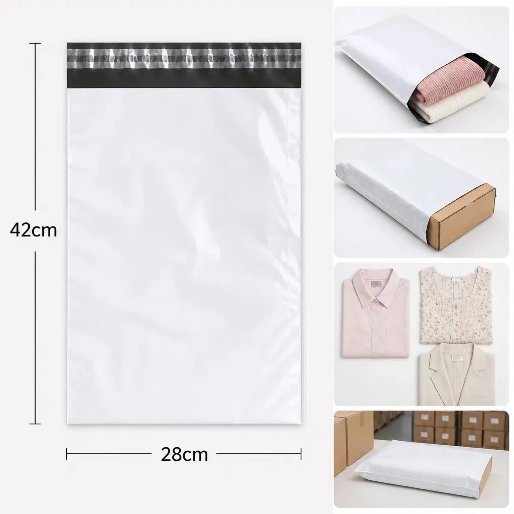 Grey and White Mailing Bags – 50 Pack