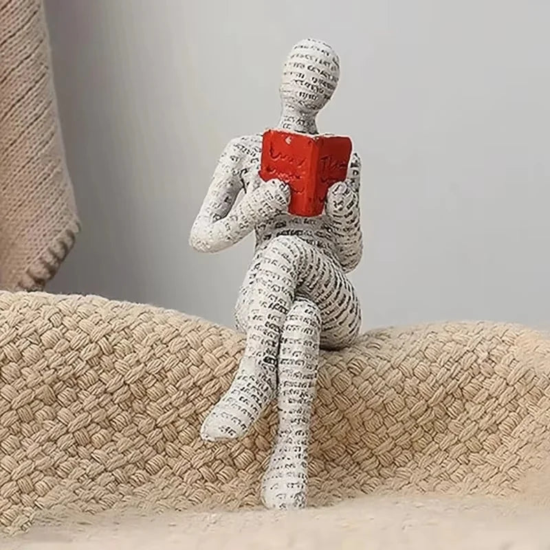 Reading Figure Resin Statue