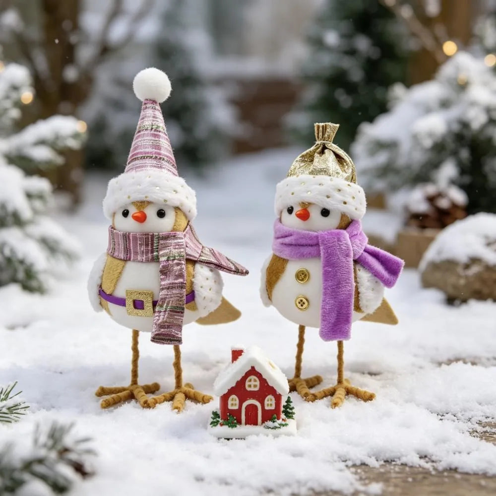 Felt Christmas Bird Figurines