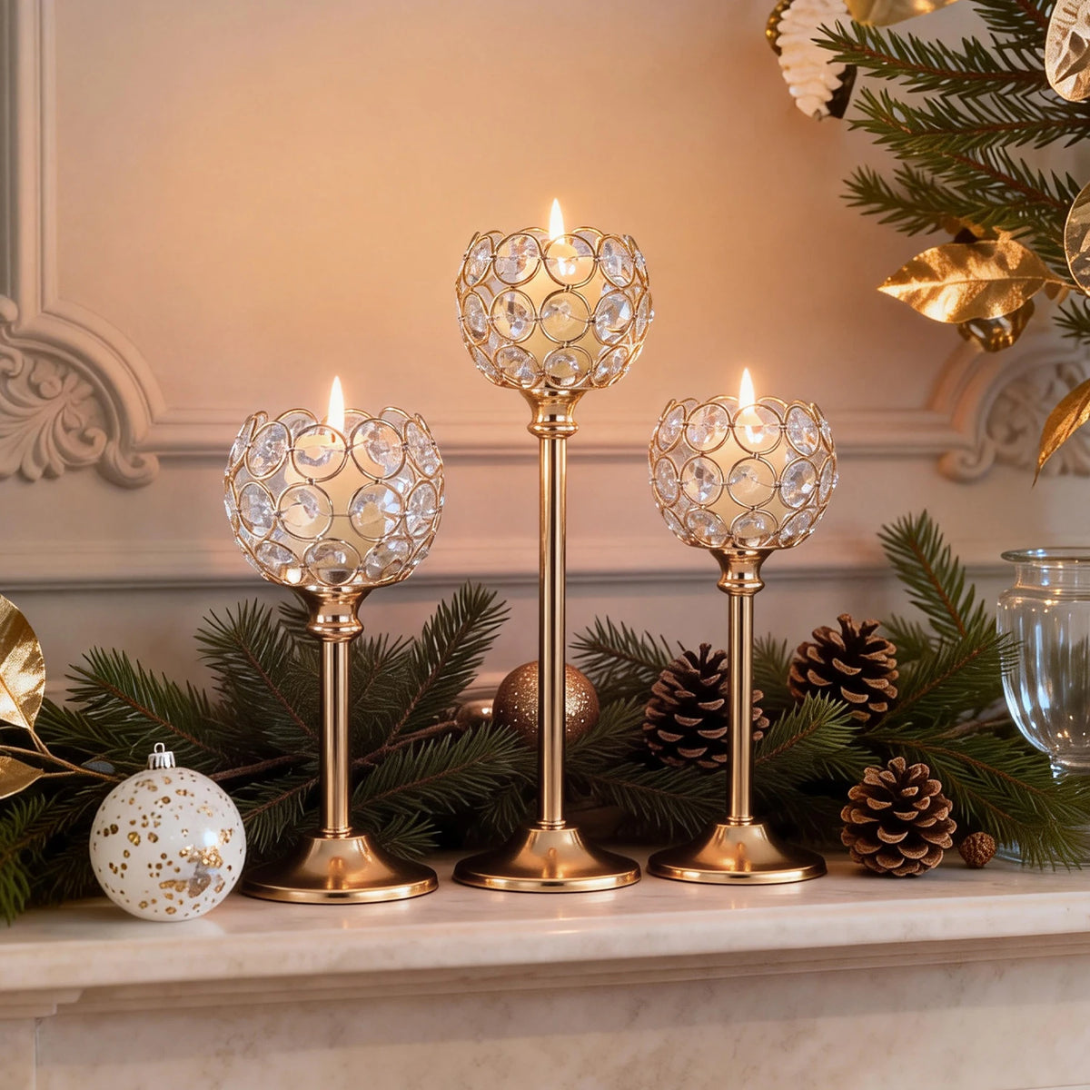 Metal and Glass Tealight Holder