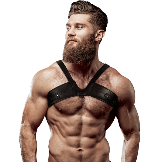 FETISH SUBMISSIVE ATTITUDE - MENS BRIGADE ECO-LEATHER CHEST HARNESS