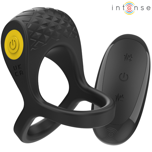 INTENSE - ALEX VIBRATOR DOUBLE PENIS RING 10 VIBRATIONS BLACK