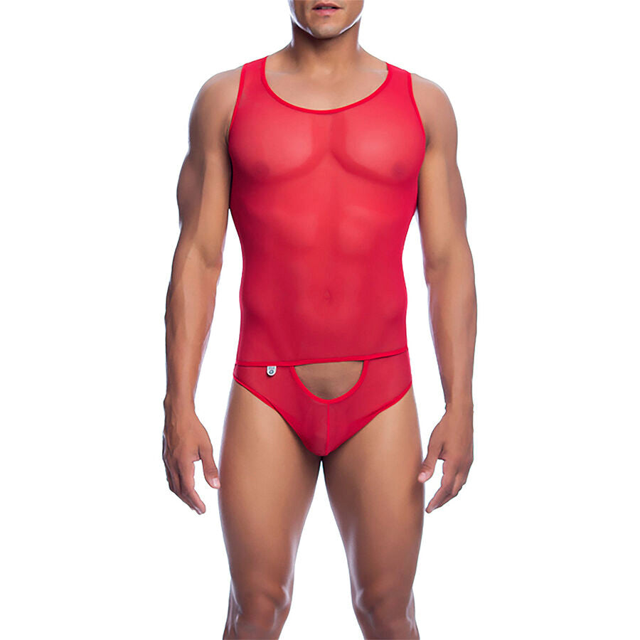 MOB - RED TRANSPARENT BODYSHEER SIZE L/XL