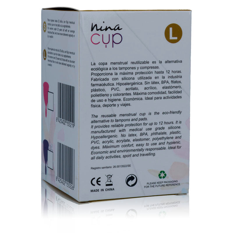 NINA KIKÃ - MENSTRUAL CUP PINK - SIZE L