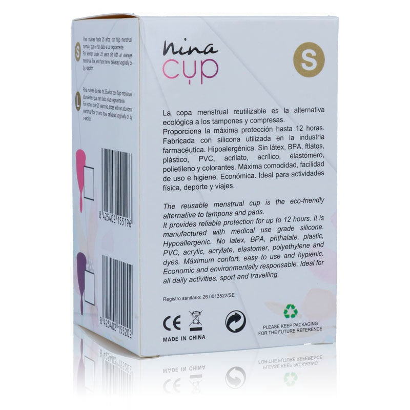 NINA KIKÃ - MENSTRUAL CUP PINK - SIZE S