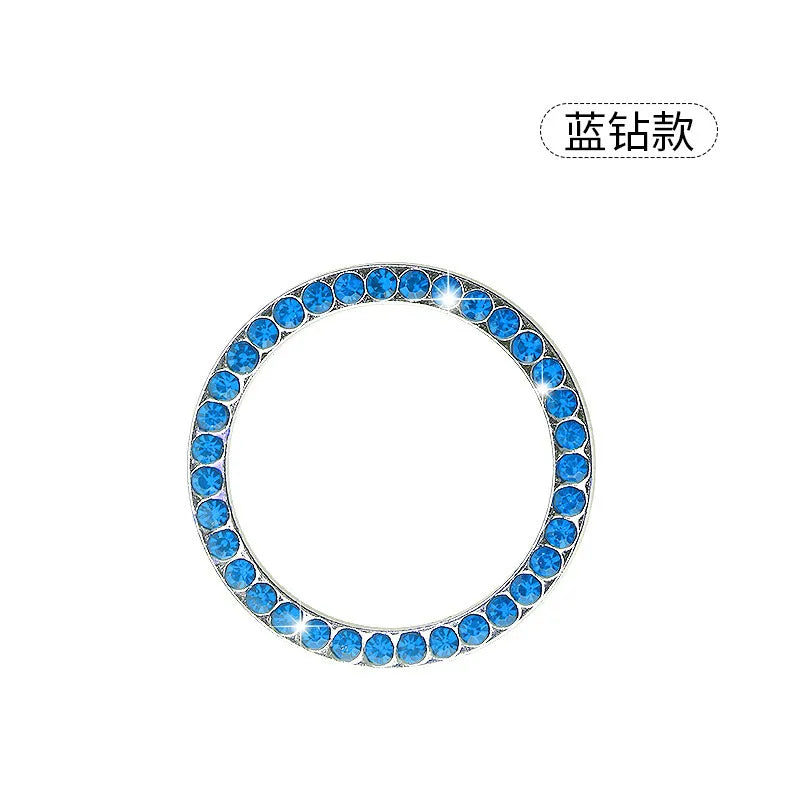 Handmade Crystal Car Ignition Button Decorative Ring Zinc Alloy One-Click Start Auto Accessories Interior Decoration