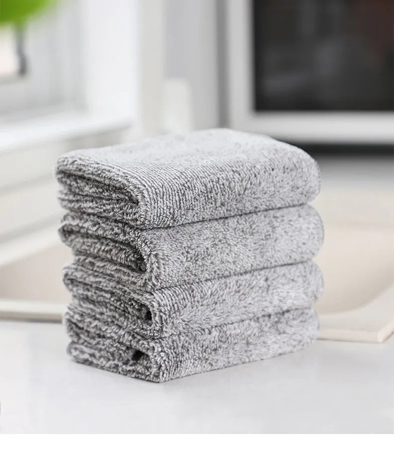 New Japanese style bamboo charcoal fiber rag household cleaning soft dish towel kitchen supplies thickened absorbent towel