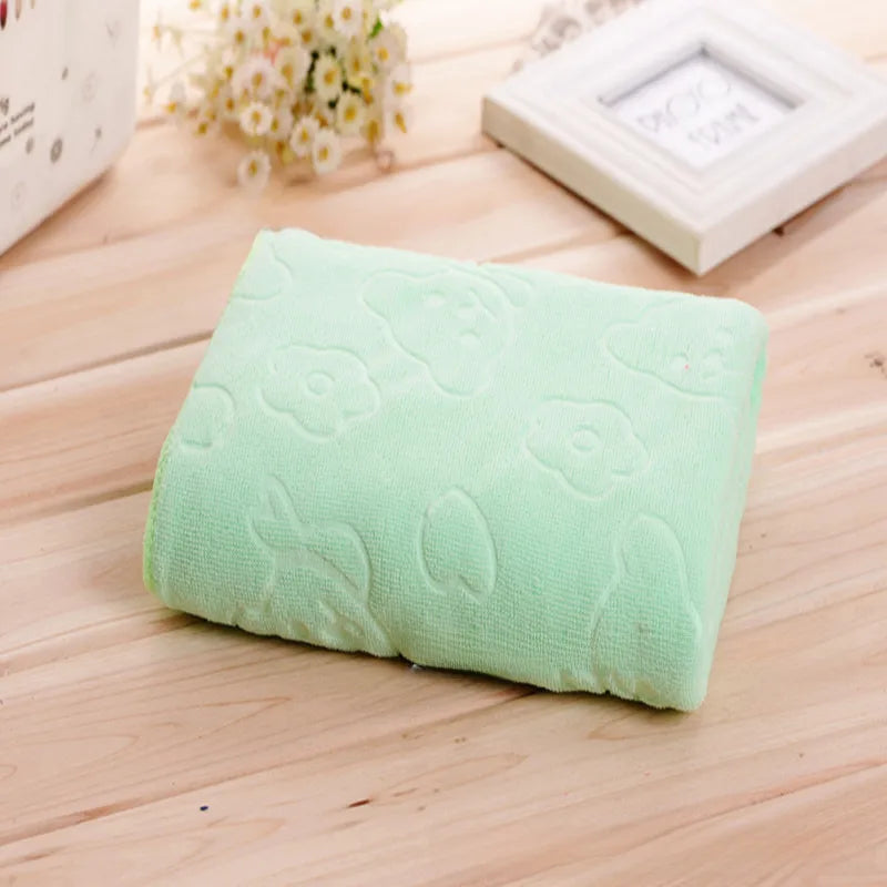 Microfiber bath towel embossed bear factory wholesale gift children strong absorbent soft thick beach towel
