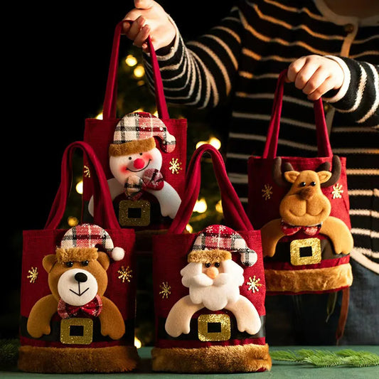 Christmas candy gift bag cartoon cloth style for holiday treats
