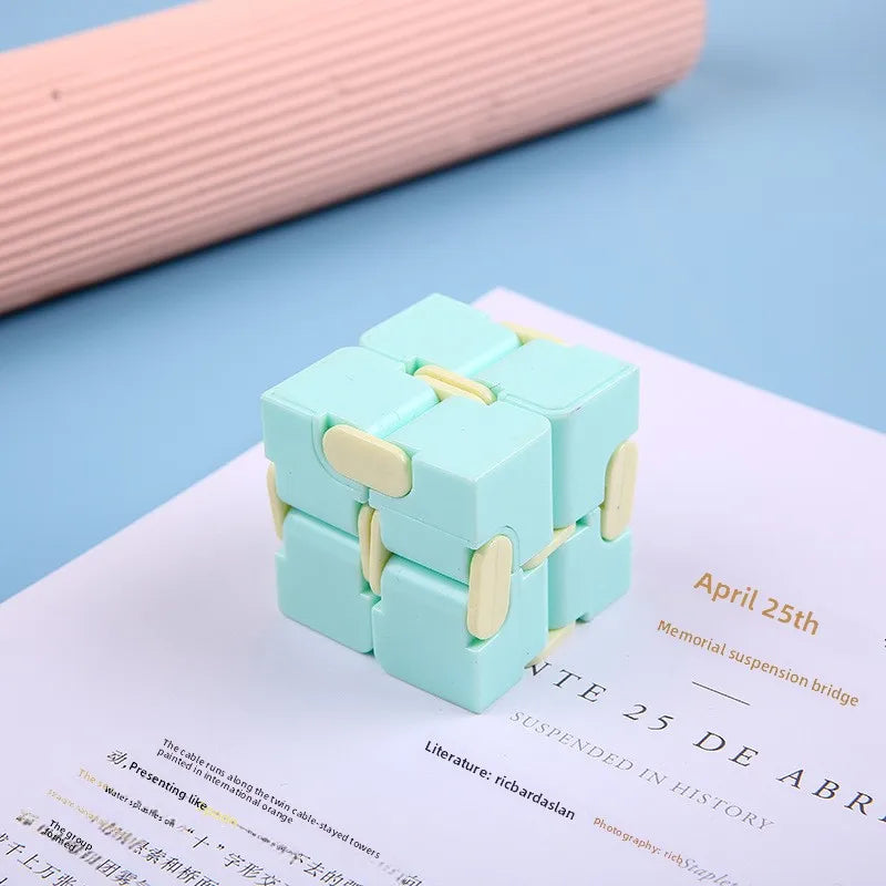 Rubik's Cube Fidget Toy Made of Durable Plastic in Blue Featuring a Novelty Design for Stress Relief