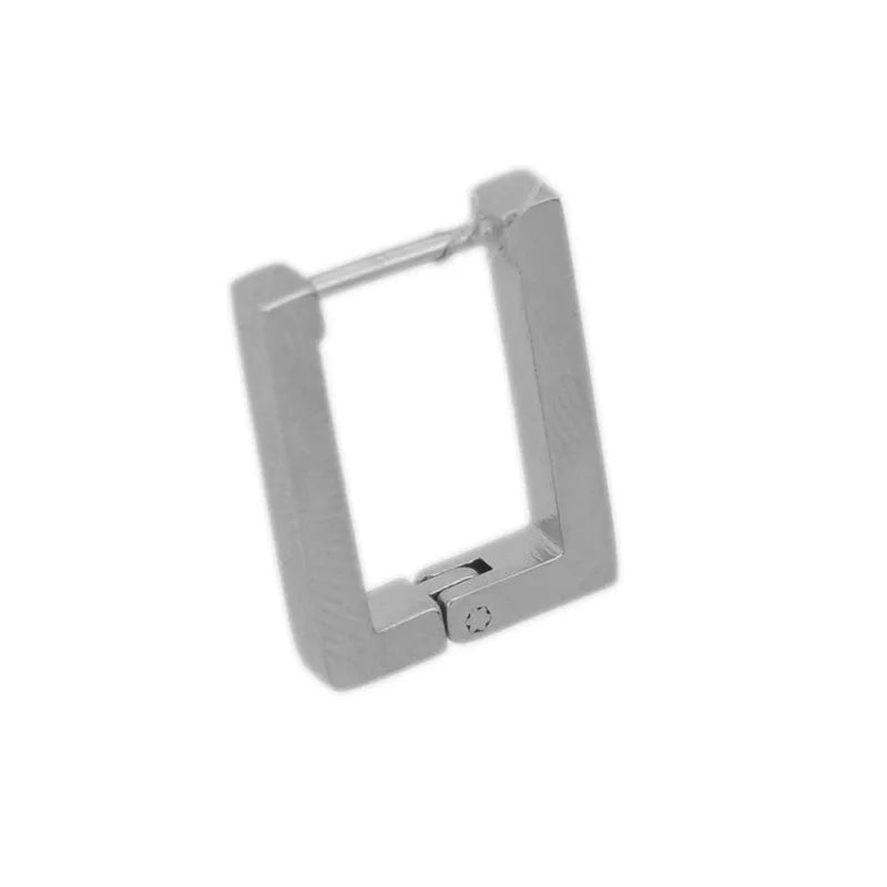 Geometric Double-Sided Stainless Steel Earrings Anti-Pinch Buckle Unisex Rectangle Fashion Jewelry Ear Studs For Men And Women