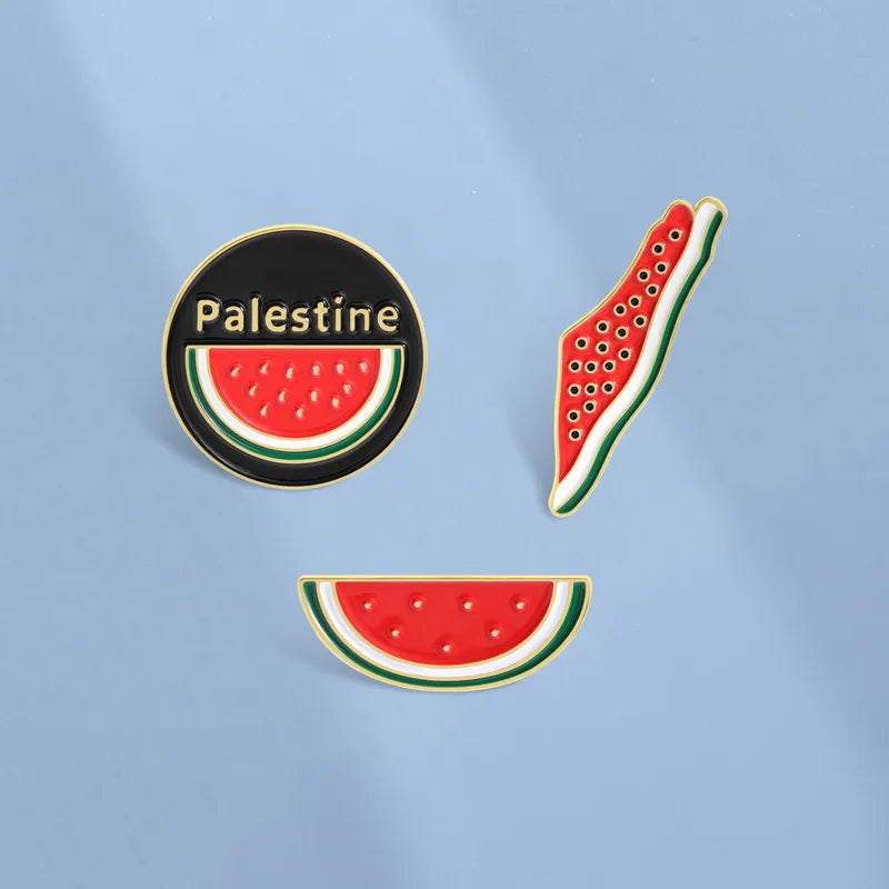 Watermelon Metal Brooch Palestine Theme Badge Clothing Decoration Accessories