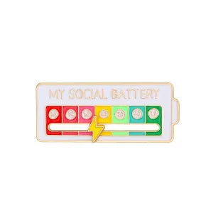 Creative Cartoon Rainbow Pin Badge Transforming Energy Metal Accessory Fashionable Geometric Pattern Alloy Brooch