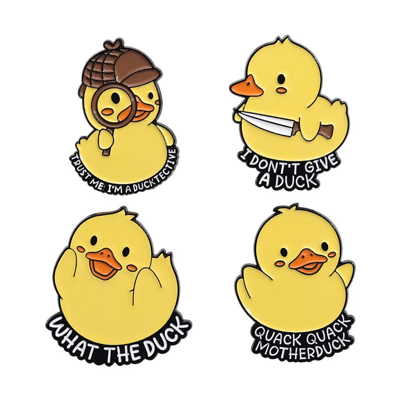 Cartoon Style Cute Letter Duck Alloy Stamping Stoving Varnish Plating Unisex Brooches