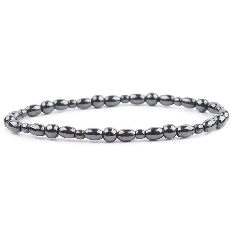 Black Calcite Hematite Bracelet Terahertz Energy Stone Fashionable Magnetic Material Unisex Heart-Shaped Live Broadcast Bracelet