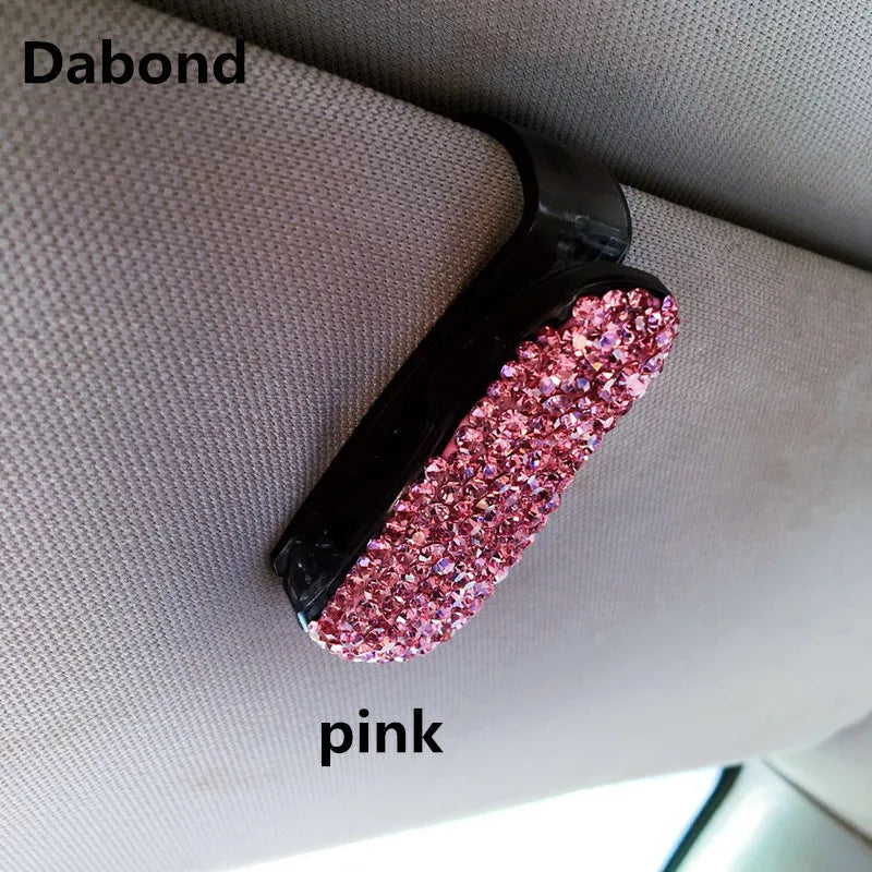 creative-car-eyeglass-clip-diamond-embedded-new-plastic-material-vehicle-mounted-ticket-holder-automobile-eye-wear-holder