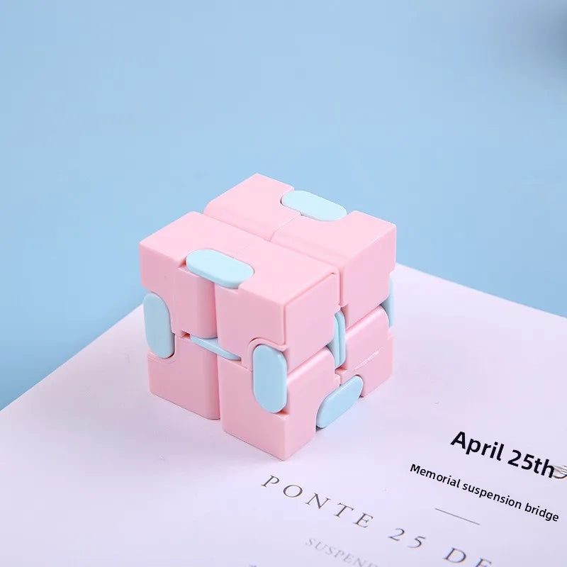 Rubik's Cube Fidget Toy Made of Durable Plastic in Blue Featuring a Novelty Design for Stress Relief