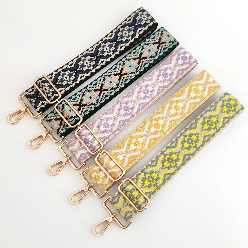 new ethnic jacquard wide adjustable shoulder messenger bag accessories strap