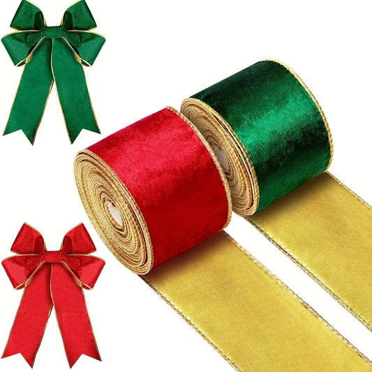 Christmas polyester craft ribbon pure color for gift wrapping